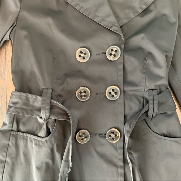 EXPRESS Tie Waist Black Trench Coat 🖤 - Picture 7 of 8